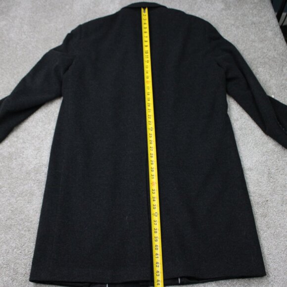 LAUREN Ralph Lauren Peacoat Mens 44R Black Wool Cashmere Blend Overcoat Lined - Picture 11 of 16